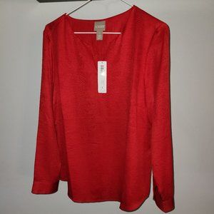 NWT Chico's snake jacquard ruffle top size 1